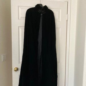 Rare vintage ESCADA COUTURE velvet overcoat cape with mink fur collar